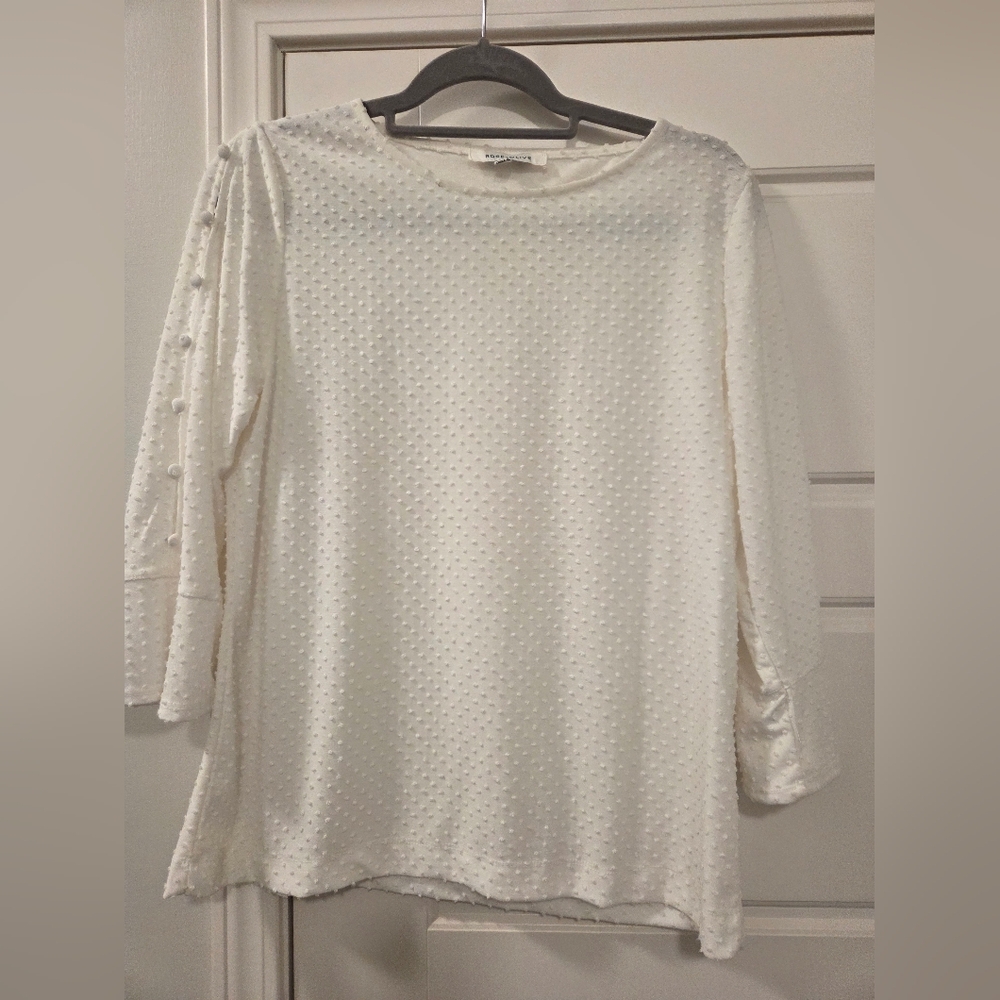 Rose & Olive Ivory Textured Blouse